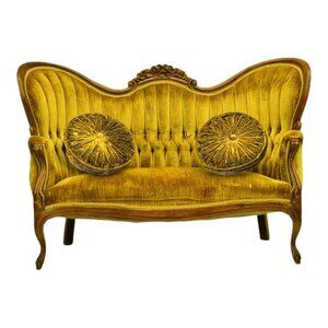 Set of Vintage Round Gathered Crush Velvet floral Cushions Chic Filled Luxury